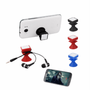 Silicon vacuum  mobile stand with  earphone holder