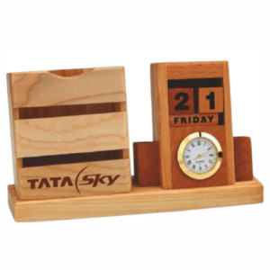 WOODEN Perpetual Calender With Clock