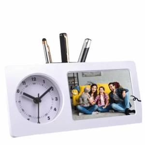 LARGE CLOCK WITH PHOTO FRAME AND TUMBLER