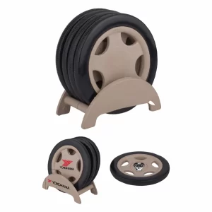 REVERSIBLE TYRE  SHAPE COASTER SET WITH STAND